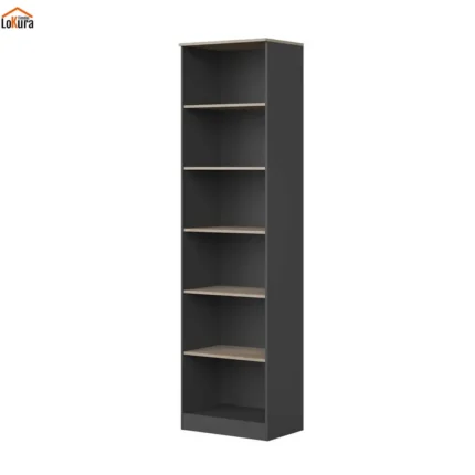 Estantería alta estrecha New Office 60 cm, cambrian/antracita, 5 baldas (60×40×224 cm)