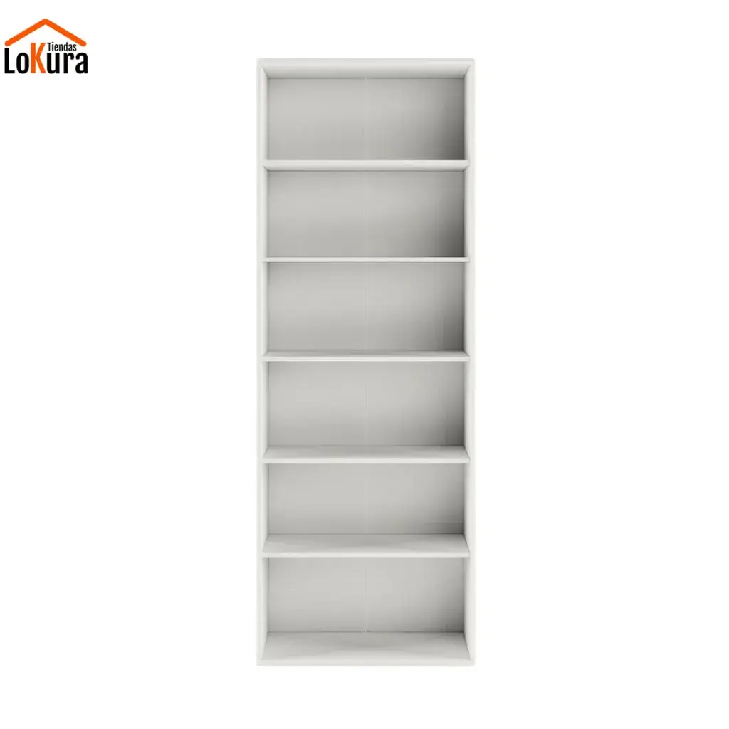 Mueble estantería oficina blanco alto con 6 baldas para despacho en Canarias