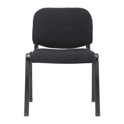 Vista frontal de la silla confidente negra Estocolmo, ideal para oficina o sala de espera