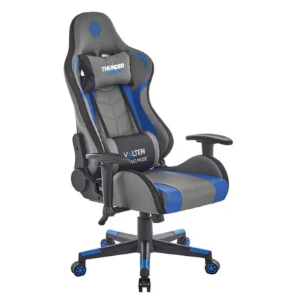 Silla gamer escritorio Thunder Hunter Volten negra y azul en stock en Canarias