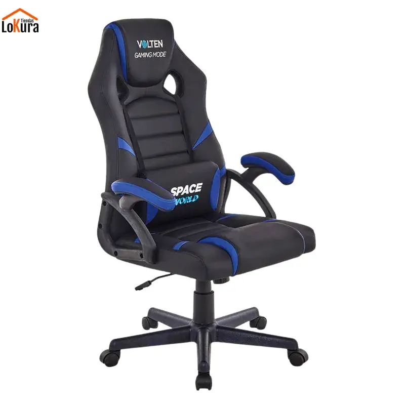 Silla oficina gaming SPACE WORLD Volten en color negro y azul