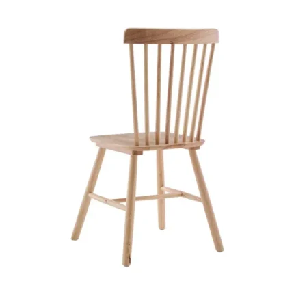 Silla comedor madera natural Rubber vista trasera con travesaños