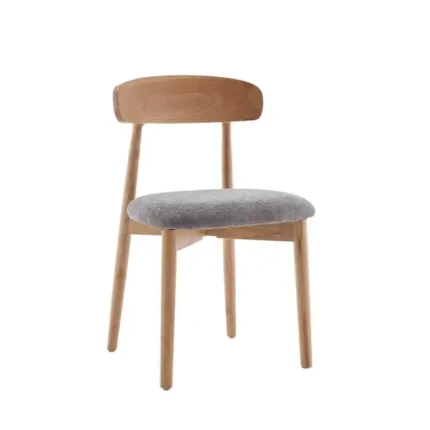 Silla de madera y tela Carles gris – diseño moderno y elegante para comedor en Canarias