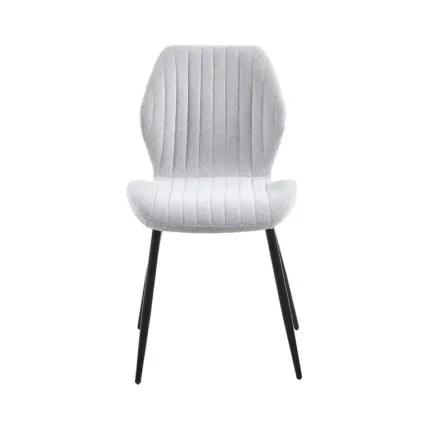 Silla tapizada moderna de estilo contemporáneo con patas de metal negras para comedor u oficina