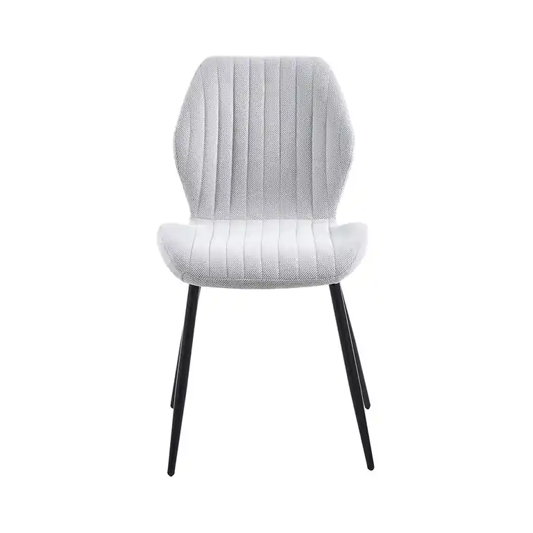 Silla tapizada moderna de estilo contemporáneo con patas de metal negras para comedor u oficina
