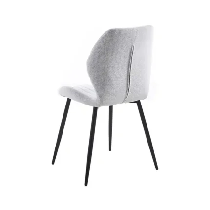 Silla tapizada moderna de estilo contemporáneo con patas de metal negras para comedor u oficina