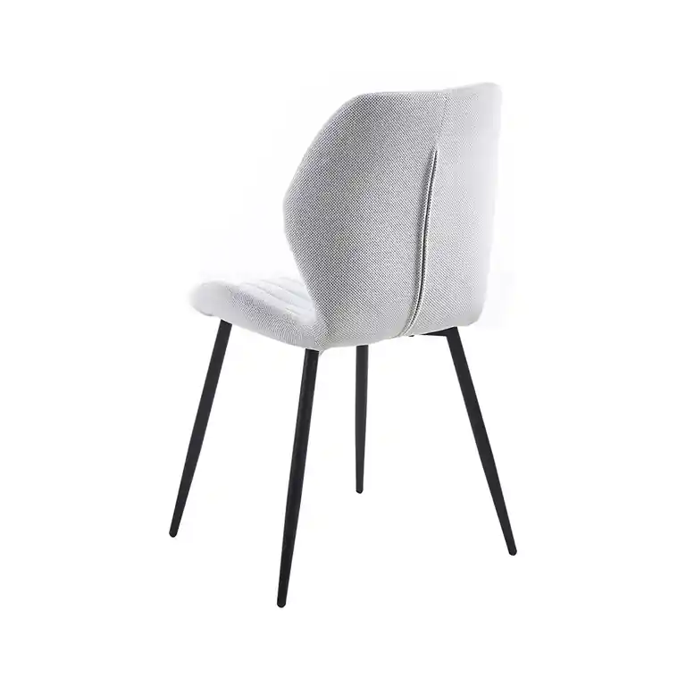 Silla tapizada moderna de estilo contemporáneo con patas de metal negras para comedor u oficina