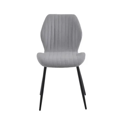 Silla tapizada moderna de estilo contemporáneo con patas de metal negras para comedor u oficina