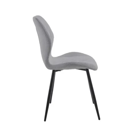 Silla tapizada moderna de estilo contemporáneo con patas de metal negras para comedor u oficina