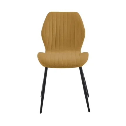 Silla tapizada moderna de estilo contemporáneo con patas de metal negras para comedor u oficina