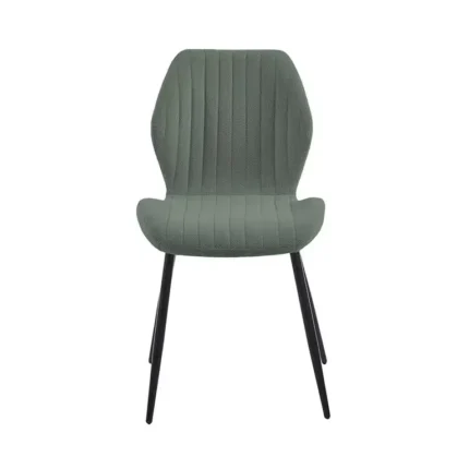 Silla tapizada moderna de estilo contemporáneo con patas de metal negras para comedor u oficina