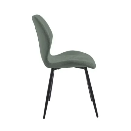 Silla tapizada moderna de estilo contemporáneo con patas de metal negras para comedor u oficina