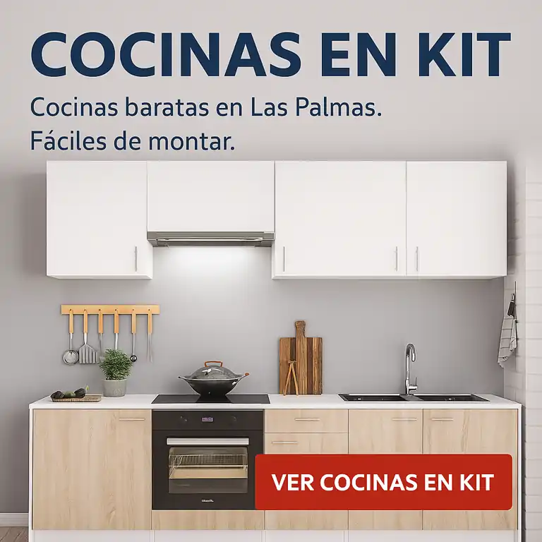 Cocinas en kit modernas y económicas, fáciles de montar en hogares de Las Palmas