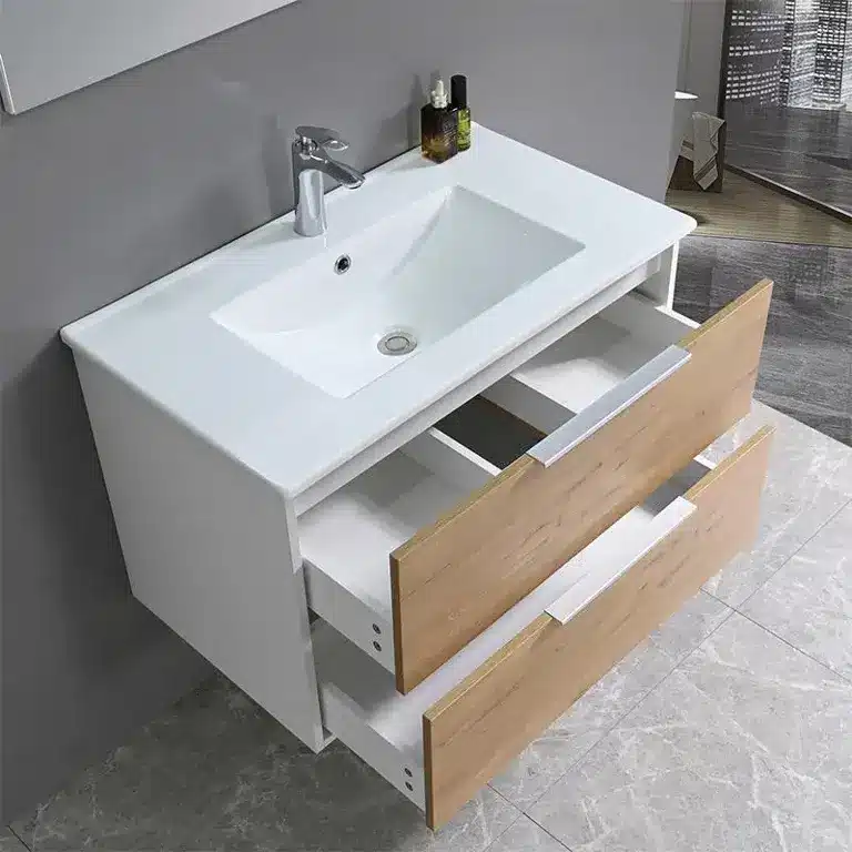 Mueble para baño con espejo y luz