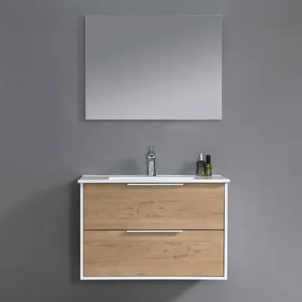 Mueble para baño con espejo y luz