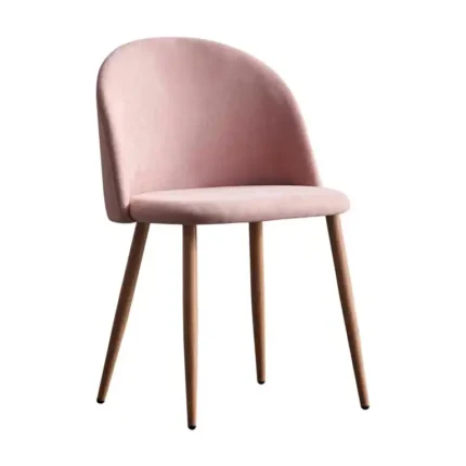 silla comedor tela antimanchas ROSS rosa con patas metálicas cambrian