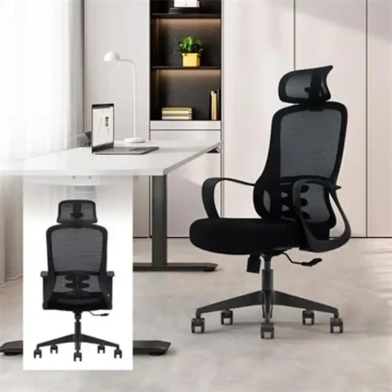 silla de oficina Serie 100 Nodofix en un despacho moderno junto a escritorio blanco