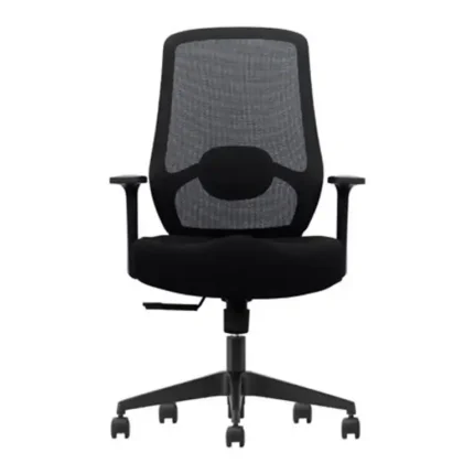 silla de oficina Serie 150 Nodofix negra vista frontal con soporte lumbar