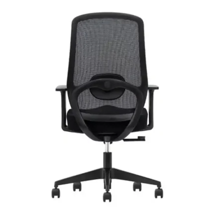 silla de oficina Serie 150 Nodofix negra vista trasera con soporte lumbar regulable