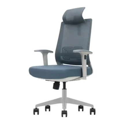 Silla de oficina Serie 350 Nodofix gris con respaldo alto y reposacabezas ajustable