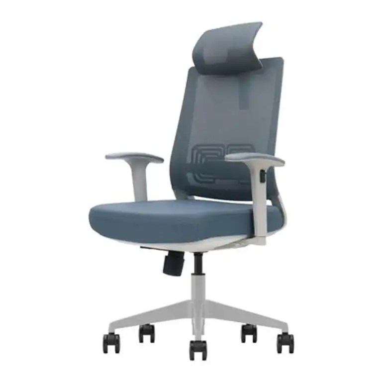 Silla de oficina Serie 350 Nodofix gris con respaldo alto y reposacabezas ajustable