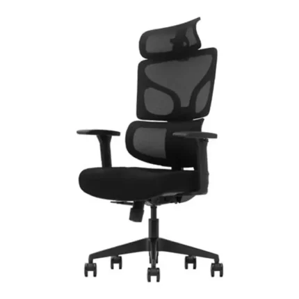 Silla de oficina Serie 400 Nodofix negra ergonómica con respaldo alto tipo mariposa