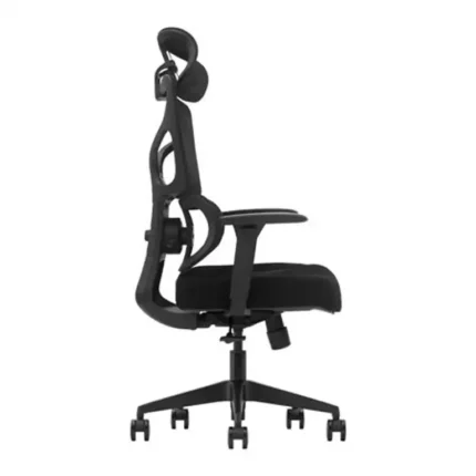 Vista lateral de la silla de oficina Serie 400 Nodofix con reposacabezas ajustable