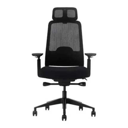 Vista frontal de la silla de oficina Serie 500 Nodofix con respaldo alto de malla