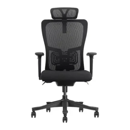 Vista frontal de la silla de oficina Serie 550 Nodofix con respaldo de malla ventilada