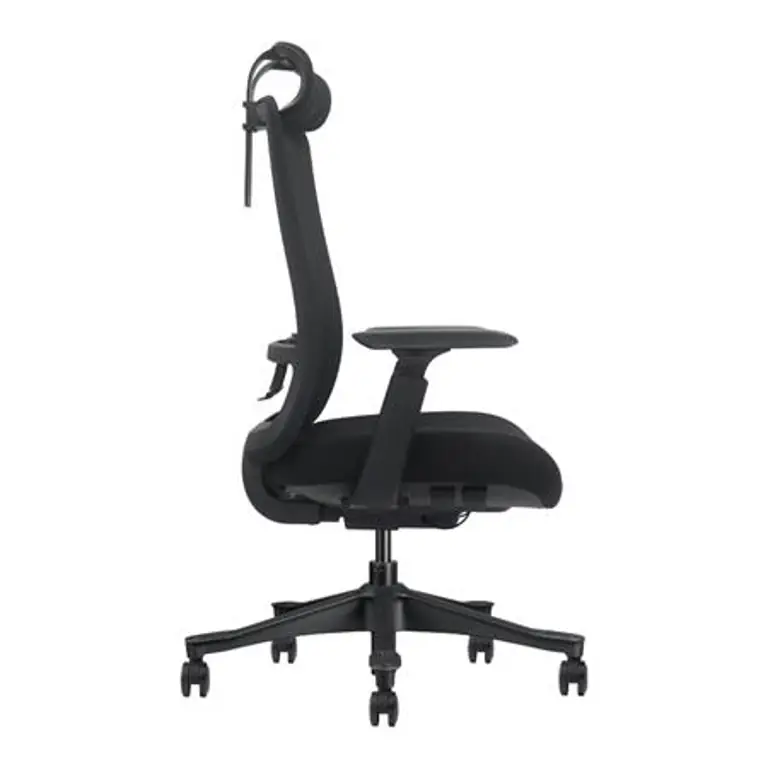 Vista lateral de la silla de oficina Serie 600 Nodofix con reposabrazos ajustables