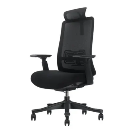 Silla de oficina Serie 600 Nodofix negra con soporte lumbar regulable