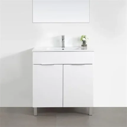 mueble de baño blanco con patas vista frontal 60 cm