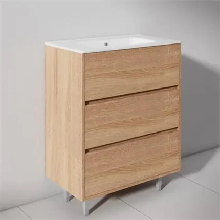 Mueble baño haya 80 cm con patas y lavabo cerámico Serie Toscana Benotti