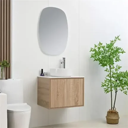 Mueble de baño suspendido 60 cm haya Oasis con lavabo cerámico