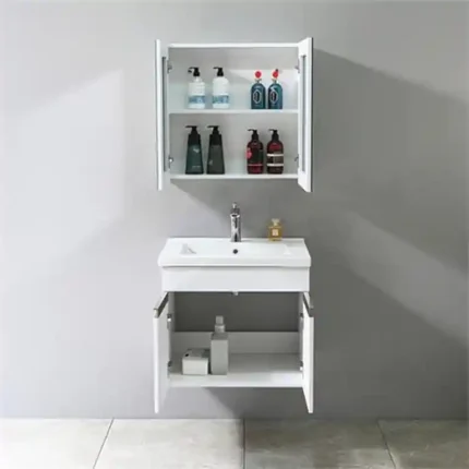 Armario espejo de baño 60x60 con estantes para organizar productos diarios