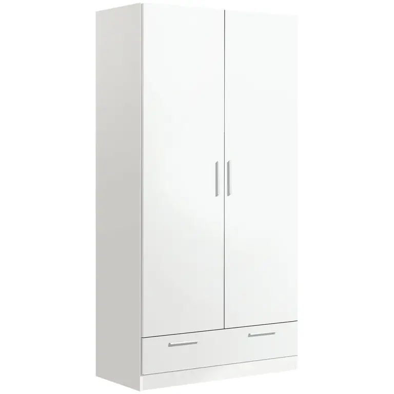 Armario 2 puertas 1 cajón 102x200x51 en color blanco