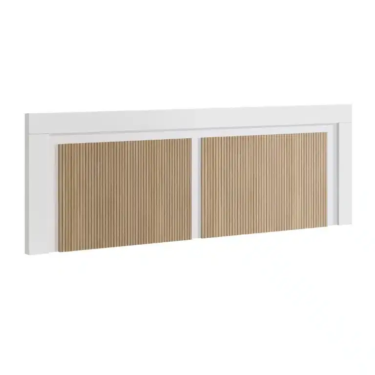 Cabecero 2 plafones 155x60 cm blanco tablilla colgado a pared