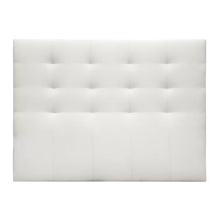 cabecero polipiel cama individual blanco capitoné 120x110