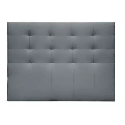 cabecero polipiel cama individual ceniza capitoné moderno 120x110