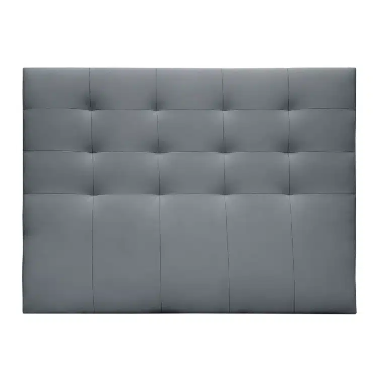 cabecero polipiel cama individual ceniza capitoné moderno 120x110