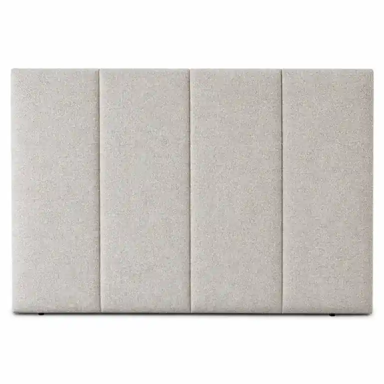 Cabezal tapizado 150 cm África en tela beige para cama 135 o 150, 120 cm alto