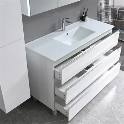 Espejo armario de baño 120 cm con almacenaje e iluminación lateral Serie Alma Benotti