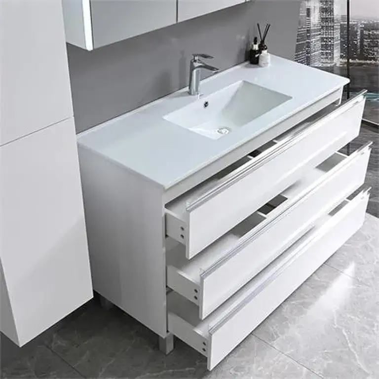 Espejo armario de baño 120 cm con almacenaje e iluminación lateral Serie Alma Benotti