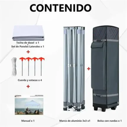 Detalle de carpa profesional 3x3 Donna Garden HEX 50