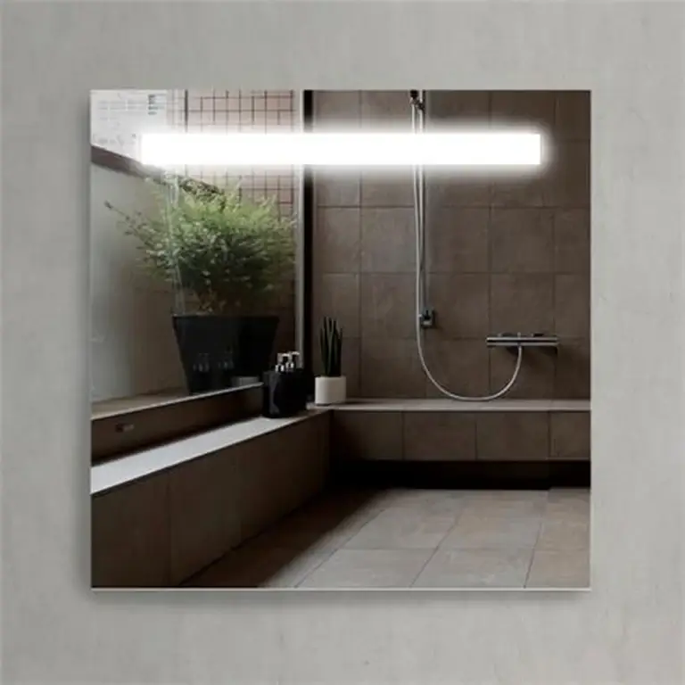 Espejo de baño LED 70x70 serie Bahamas con luz integrada