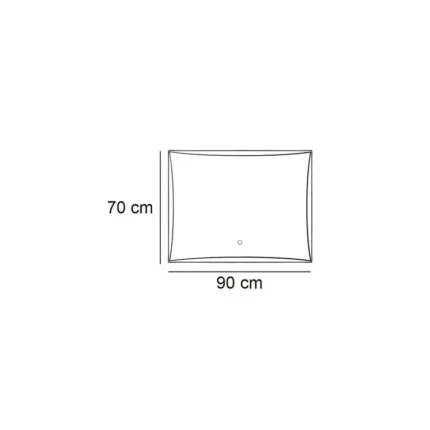 Medidas del espejo de baño LED 90x70 cm serie Logan