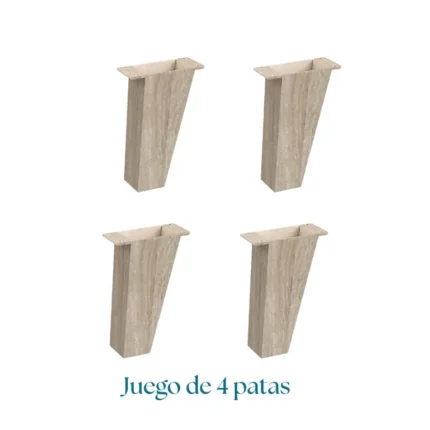 Juego de 4 patas inclinadas para mesita Loira acabado roble