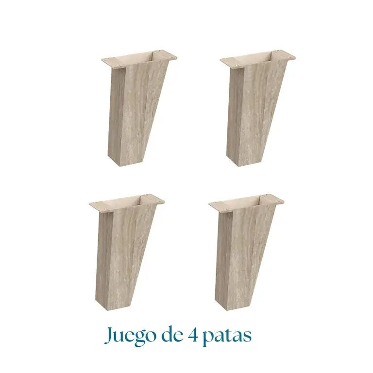 Juego de 4 patas inclinadas para mesita Loira acabado roble