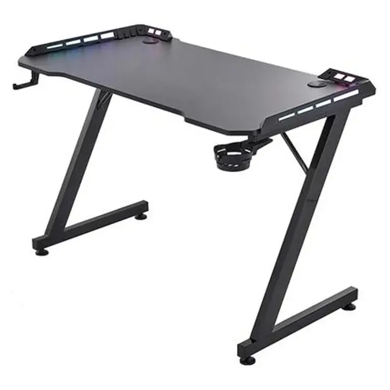 Mesa gaming RGB 110x60 Volten TB550 con portavasos y gancho para auriculares