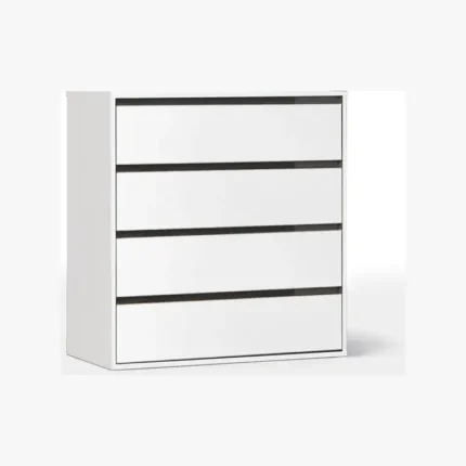 cómoda 35 cm fondo blanca de 4 cajones GP.055 en vista frontal